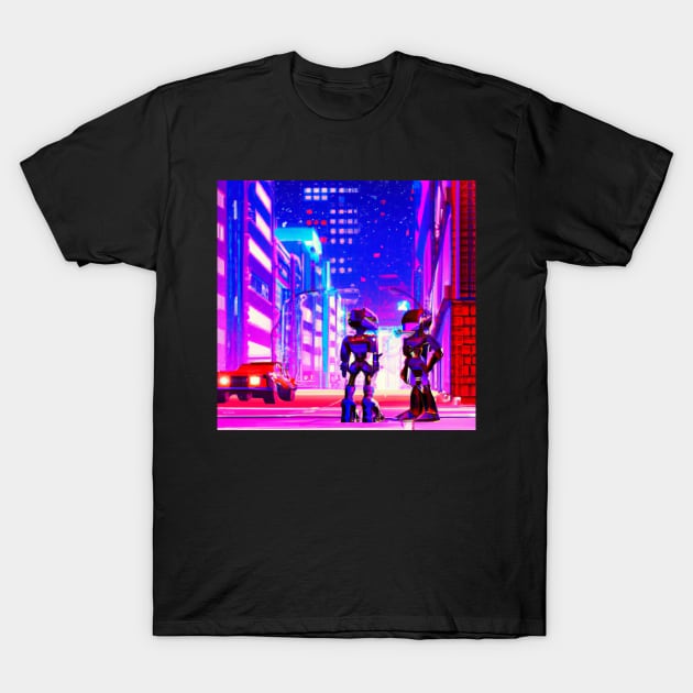 Cyberpunk city T-Shirt by retroprints